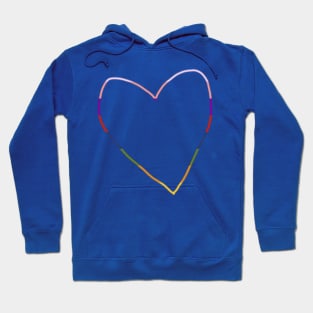 Unconventional Rainbow Heart Outline Hoodie